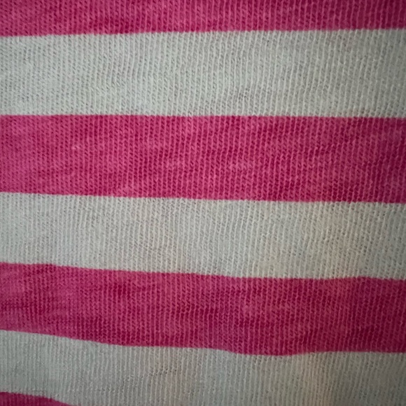 J Crew Factory Pink & White Cabana Stripe 3/4 Sleeve top 100% Cotton Size S/M - Picture 6 of 6